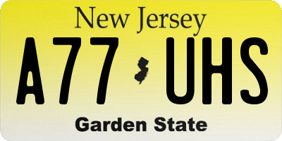 NJ license plate A77UHS
