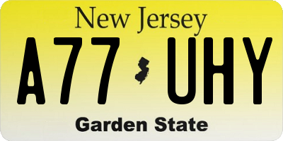 NJ license plate A77UHY