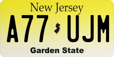 NJ license plate A77UJM