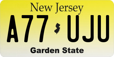 NJ license plate A77UJU