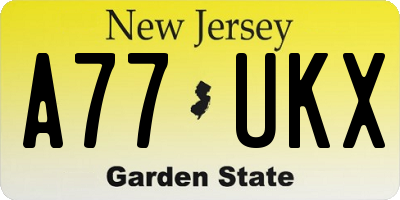 NJ license plate A77UKX