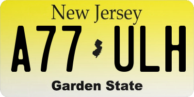 NJ license plate A77ULH