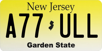 NJ license plate A77ULL