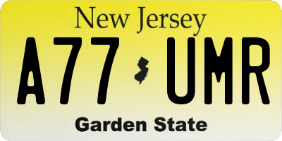 NJ license plate A77UMR