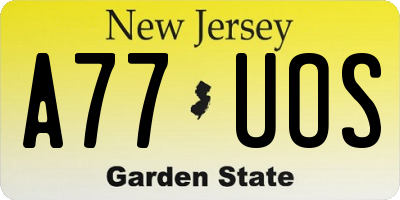 NJ license plate A77UOS