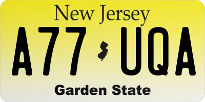 NJ license plate A77UQA