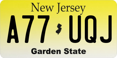 NJ license plate A77UQJ