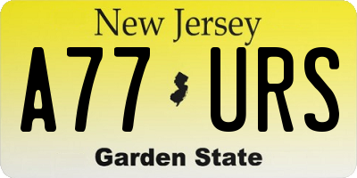 NJ license plate A77URS