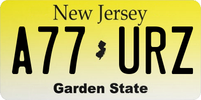 NJ license plate A77URZ