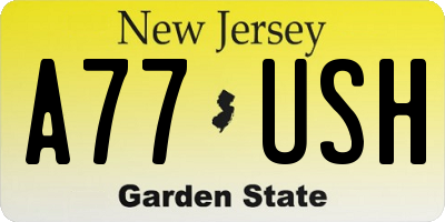 NJ license plate A77USH