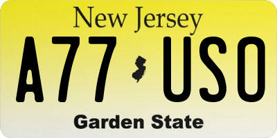 NJ license plate A77USO
