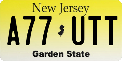 NJ license plate A77UTT