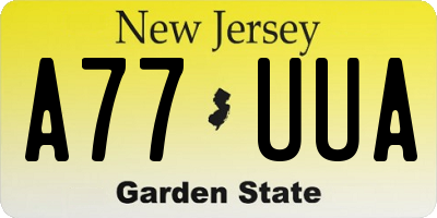 NJ license plate A77UUA