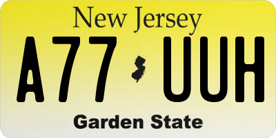 NJ license plate A77UUH