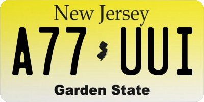 NJ license plate A77UUI