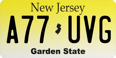 NJ license plate A77UVG