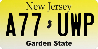 NJ license plate A77UWP
