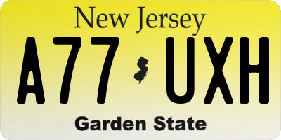 NJ license plate A77UXH