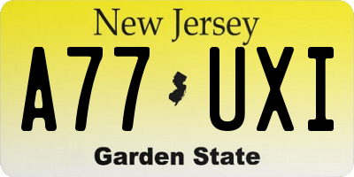 NJ license plate A77UXI