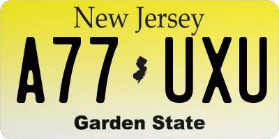 NJ license plate A77UXU