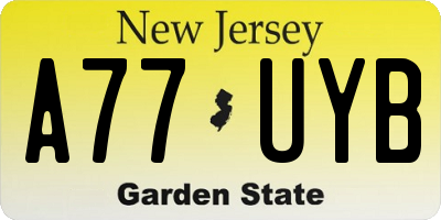 NJ license plate A77UYB