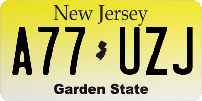 NJ license plate A77UZJ