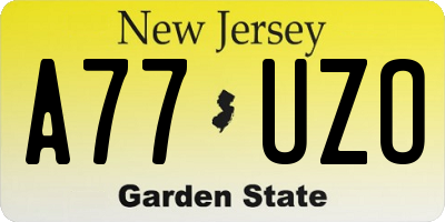 NJ license plate A77UZO
