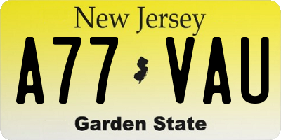 NJ license plate A77VAU