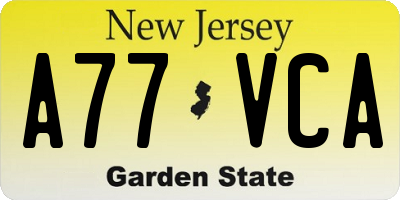 NJ license plate A77VCA