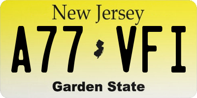 NJ license plate A77VFI