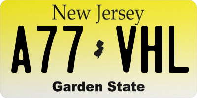 NJ license plate A77VHL