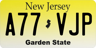 NJ license plate A77VJP
