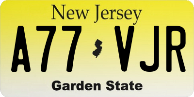 NJ license plate A77VJR