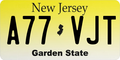 NJ license plate A77VJT