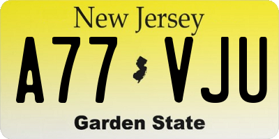 NJ license plate A77VJU