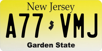 NJ license plate A77VMJ