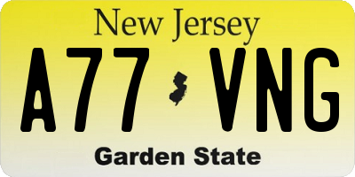 NJ license plate A77VNG