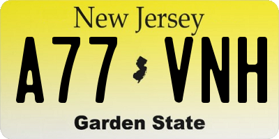 NJ license plate A77VNH