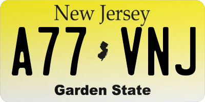 NJ license plate A77VNJ