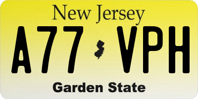 NJ license plate A77VPH