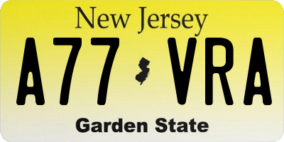 NJ license plate A77VRA