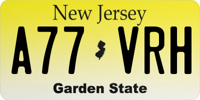 NJ license plate A77VRH