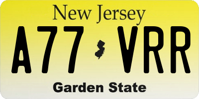 NJ license plate A77VRR