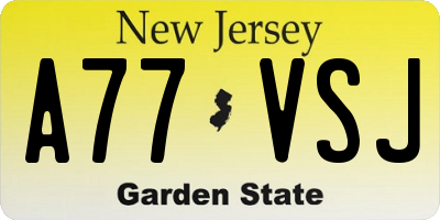 NJ license plate A77VSJ