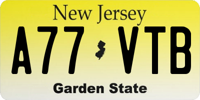 NJ license plate A77VTB