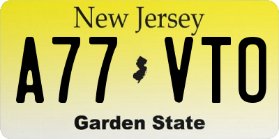 NJ license plate A77VTO