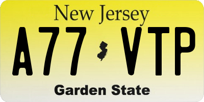 NJ license plate A77VTP