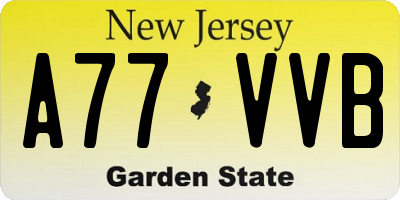 NJ license plate A77VVB