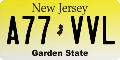 NJ license plate A77VVL
