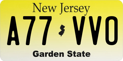 NJ license plate A77VVO